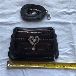 Deep brown mini cross body bag